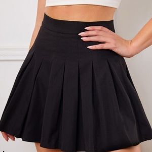 Black Pleated Mini Skirt